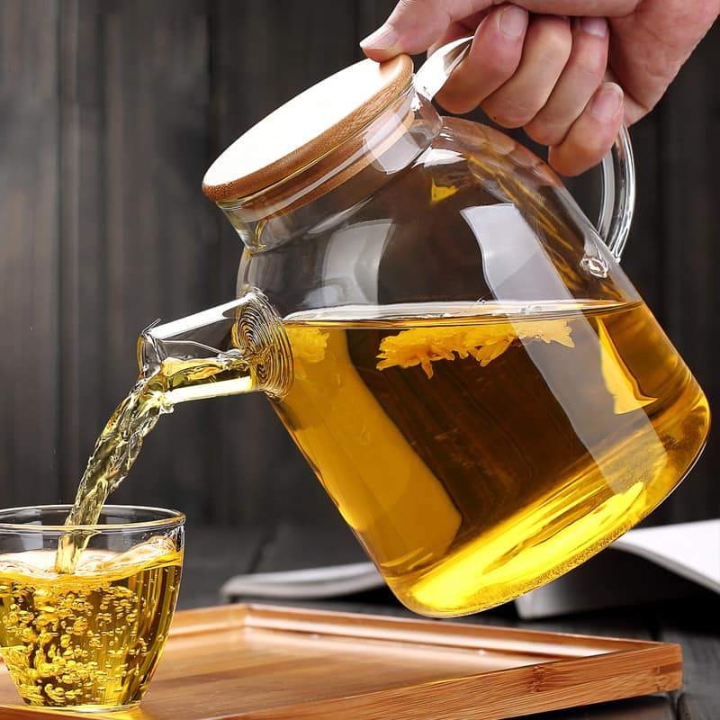Teiera in vetro termico 54oz di Wilmax per amanti del tè, adatta per piano cottura | Lersk