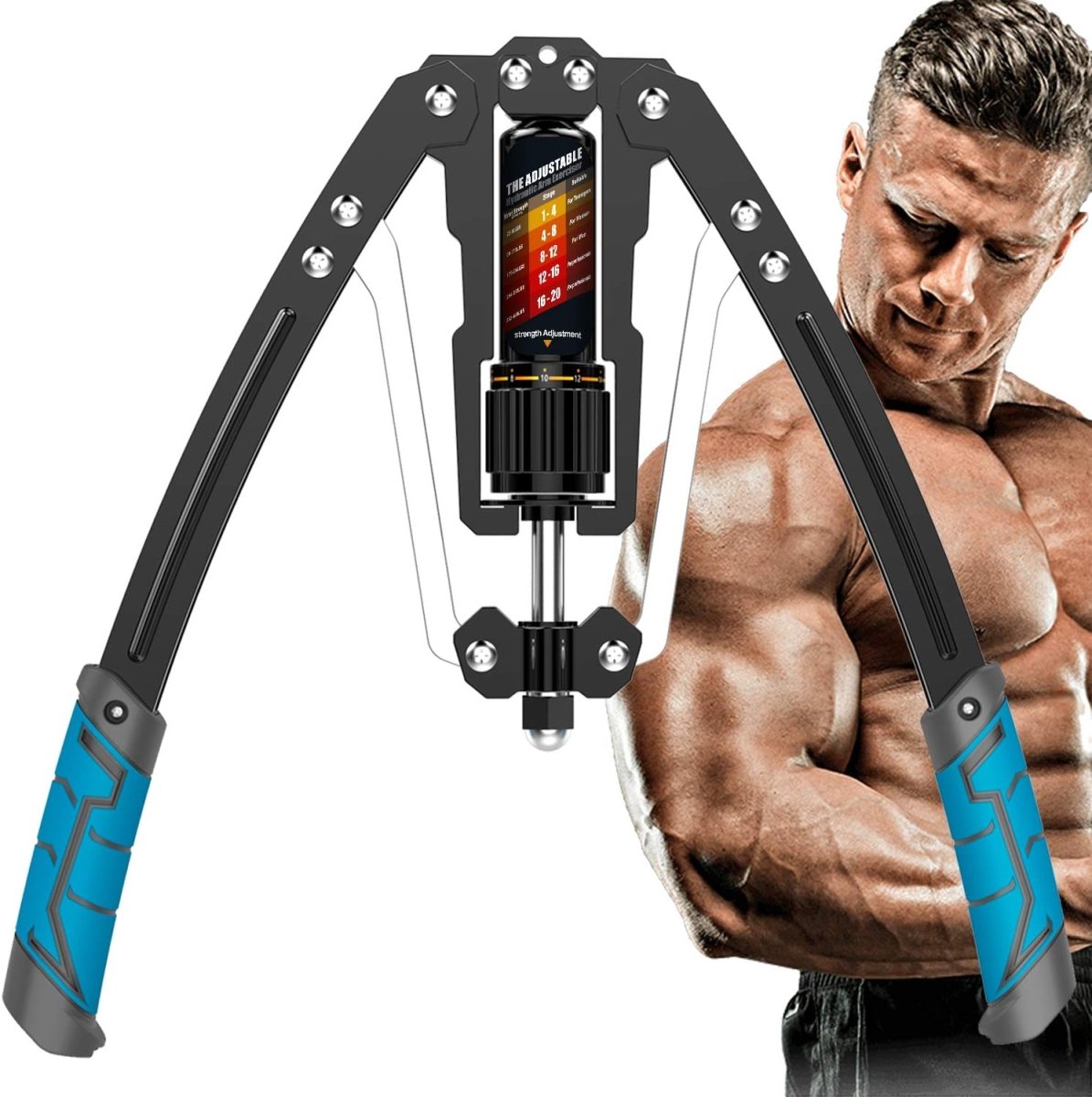TwisterPro Adjustable Hydraulic Arm Trainer - 10 To 200 Kg Resistance For Arms, Chest And Shoulders | Lersk