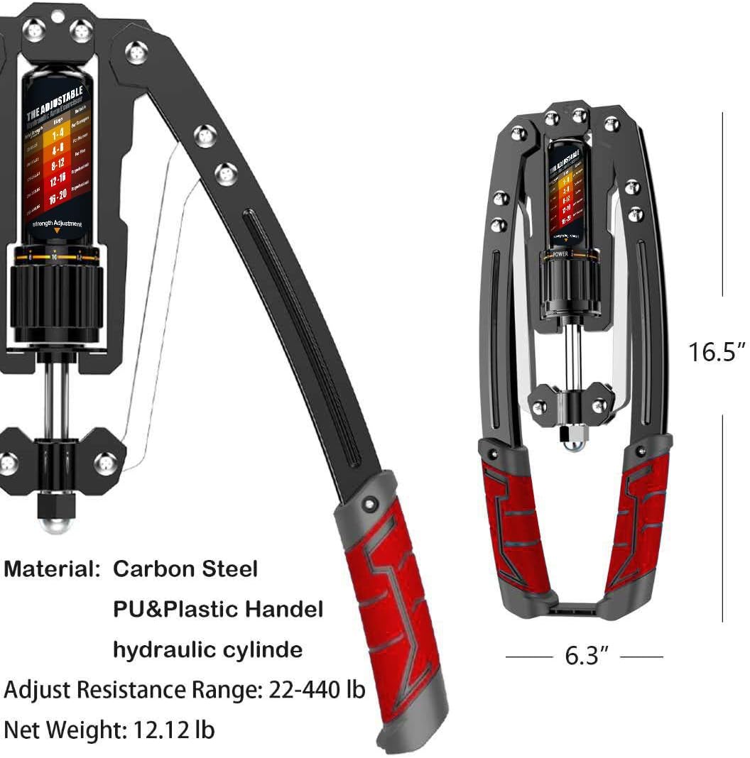 TwisterPro Adjustable Hydraulic Arm Trainer - 10 To 200 Kg Resistance For Arms, Chest And Shoulders | Lersk