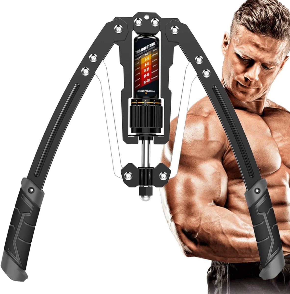 TwisterPro Adjustable Hydraulic Arm Trainer - 10 To 200 Kg Resistance For Arms, Chest And Shoulders | Lersk