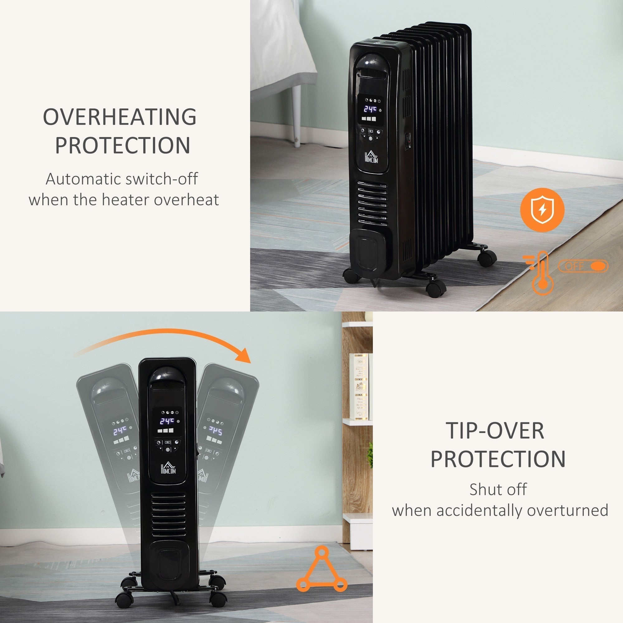 Thermi 2500W tragbarer Ölradiator mit Timer und Fernbedienung | Lersk