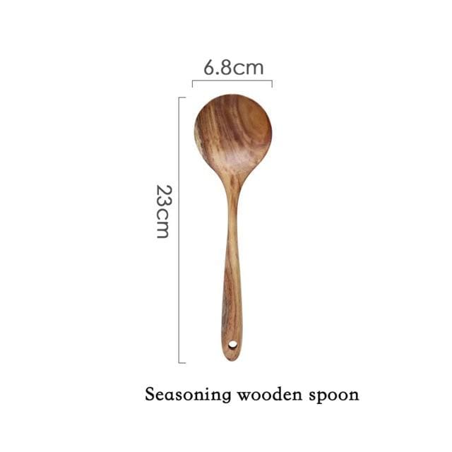 Set de ustensile de bucătărie EcoTeak, delicat cu tigăile antiaderente | Lersk