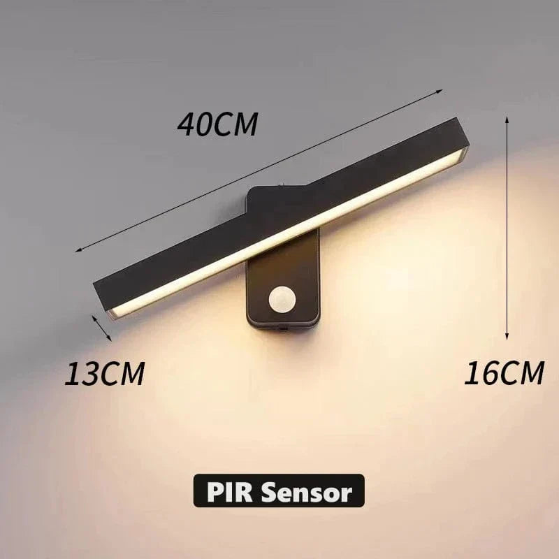 Auron IP65 czujnik ruchu PIR zewnętrzna lampa ścienna, obrotowa | Lersk