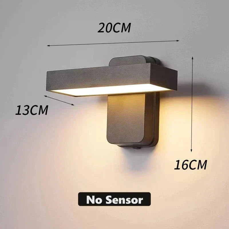 Auron IP65 czujnik ruchu PIR zewnętrzna lampa ścienna, obrotowa | Lersk