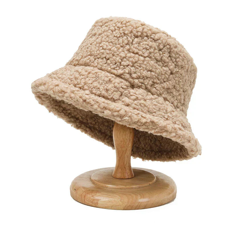 Sombrero tipo bucket Teddy para mujer Livia, cálido, de lana de cordero | Lersk