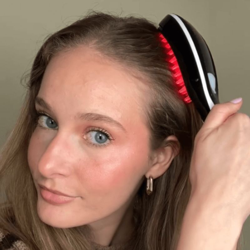 Rotes Licht Haarbürste für Wachstum mit Blauer Therapie und Serum | Lersk