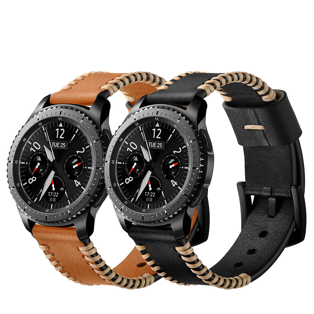 Averon lærrem håndsydd for Samsung Galaxy Watch 4/5/6/7 - 20 mm | Lersk
