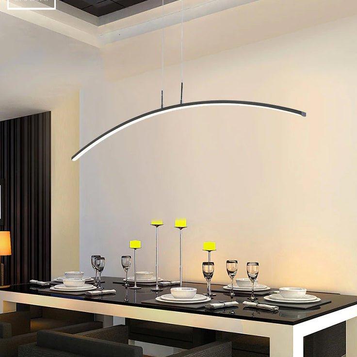LumenNova Curve Pendant Lamp With Warm Ambient LED Glow | Lersk