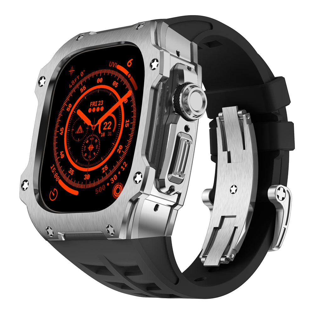 Trevon Series | Stříbrné pouzdro z nerezové oceli pro Apple Watch Ultra | Lersk
