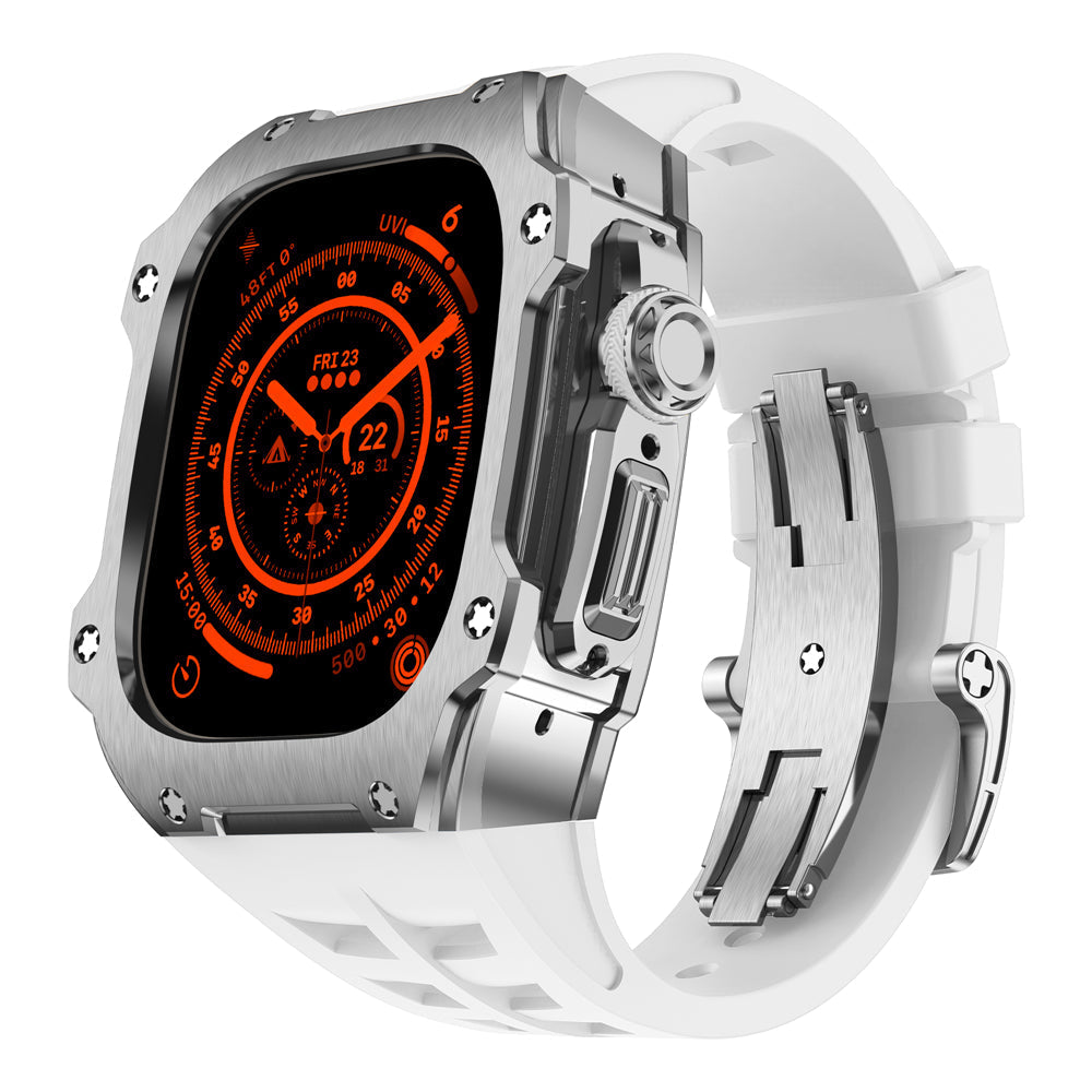 Trevon Series | Stříbrné pouzdro z nerezové oceli pro Apple Watch Ultra | Lersk