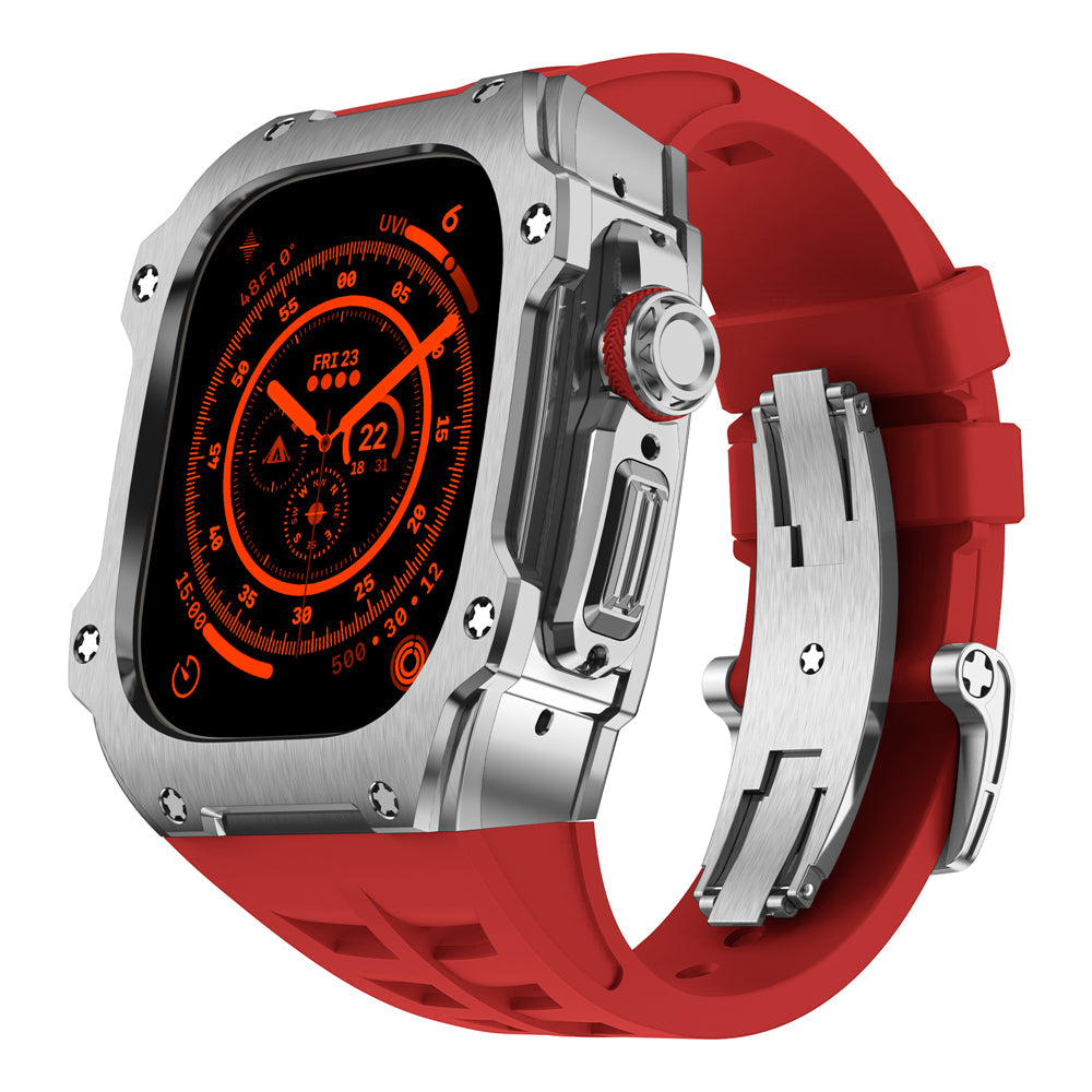 Trevon Series | Stříbrné pouzdro z nerezové oceli pro Apple Watch Ultra | Lersk