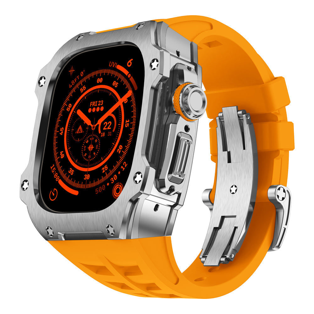 Trevon Series | Stříbrné pouzdro z nerezové oceli pro Apple Watch Ultra | Lersk