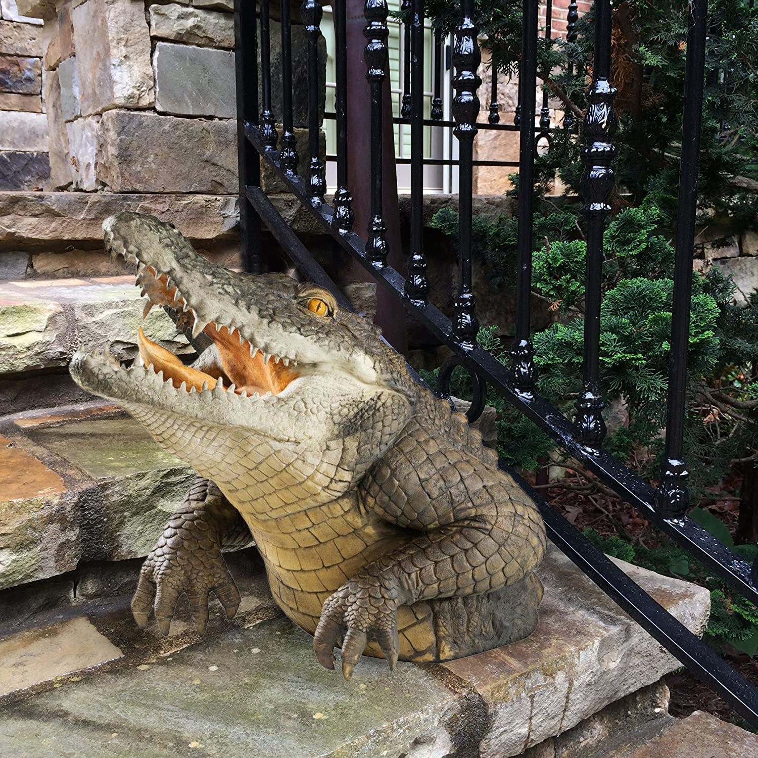 Garten-Sumpf-Alligator-Statue für Außenbereich, Gartendekoration und Gartenornament-Ausstellungskunst | Lersk