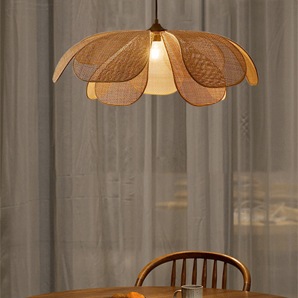 LumaNook Reed Wicker Pendant Light for Cozy Bedroom | Lersk