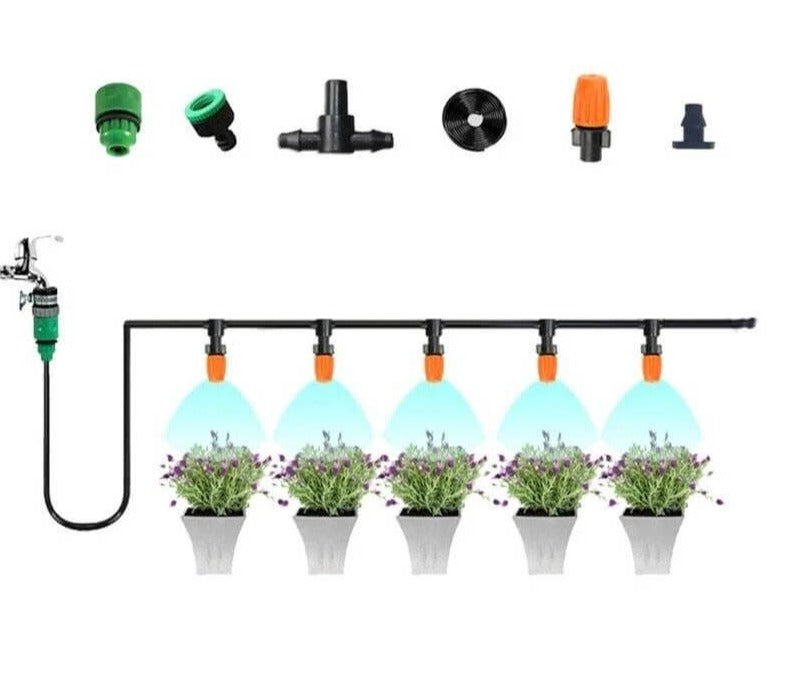 Pro Sprinkler Sett – Smart Hagevanningssystem med Tilpassede Dyser og Vannbesparende Design, 5m–20m Slange | Lersk