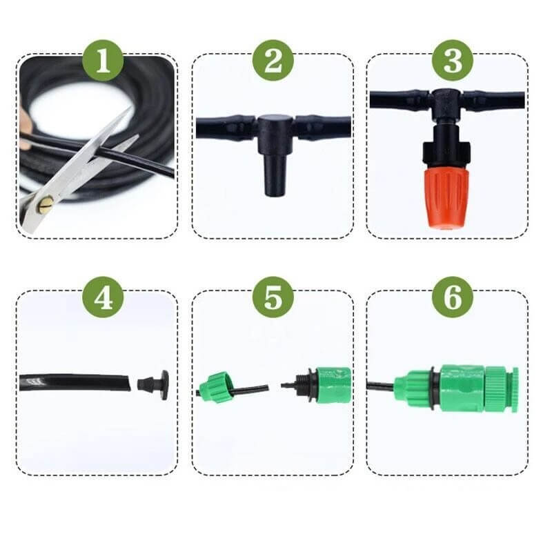 Pro Sprinkler Sett – Smart Hagevanningssystem med Tilpassede Dyser og Vannbesparende Design, 5m–20m Slange | Lersk