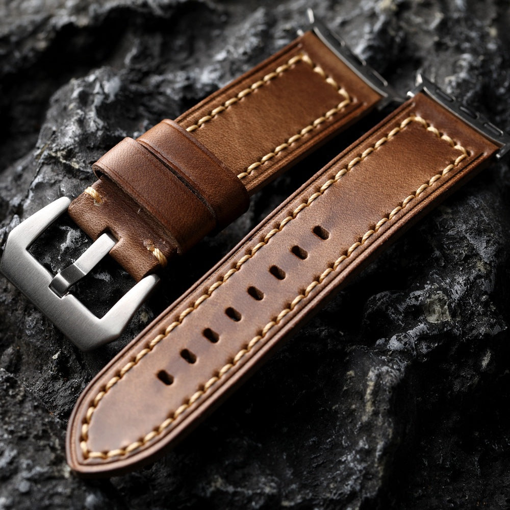 Brindle Vintage Brown Leather Watch Strap for Apple Watch | Lersk