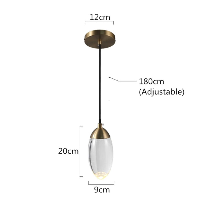 Auriga Crystal Glass Pendant Light With Brass Finish | Lersk