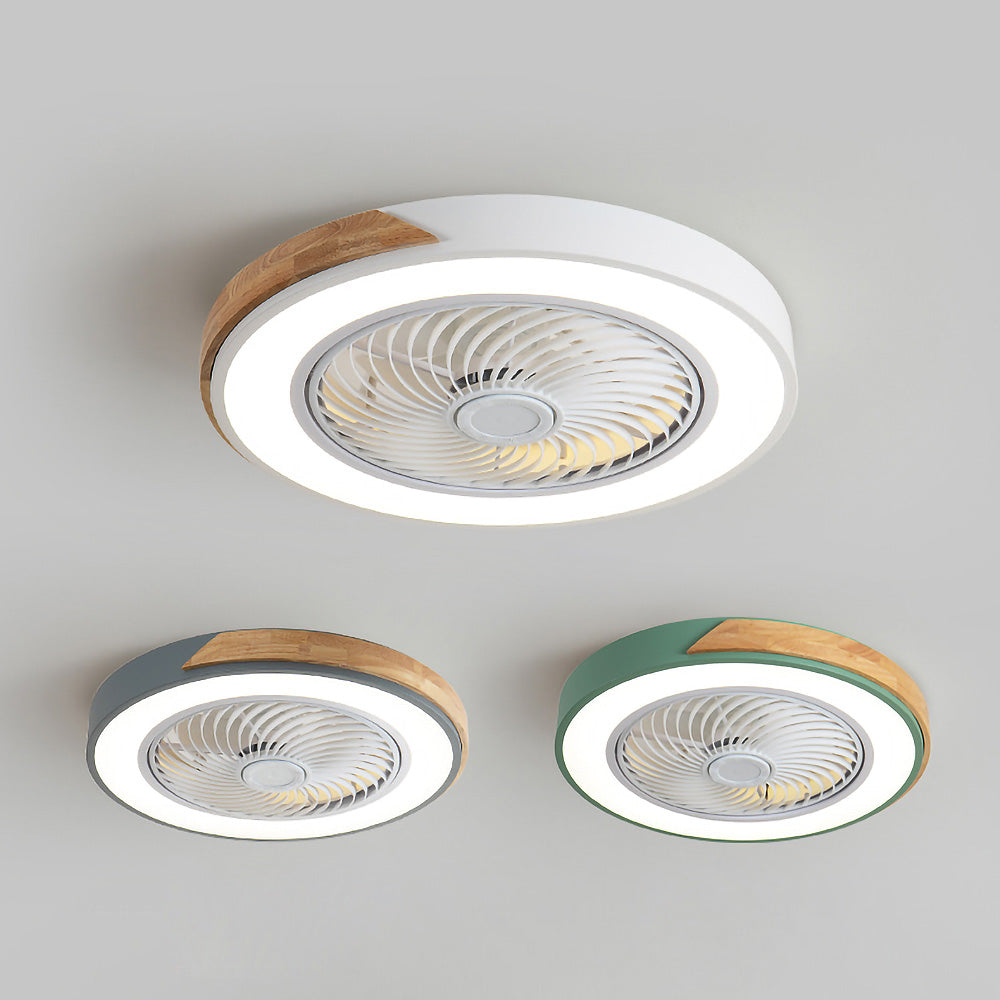 Ventilateur de plafond Boreal Timber avec lumière LED économique et pales en bois | Lersk