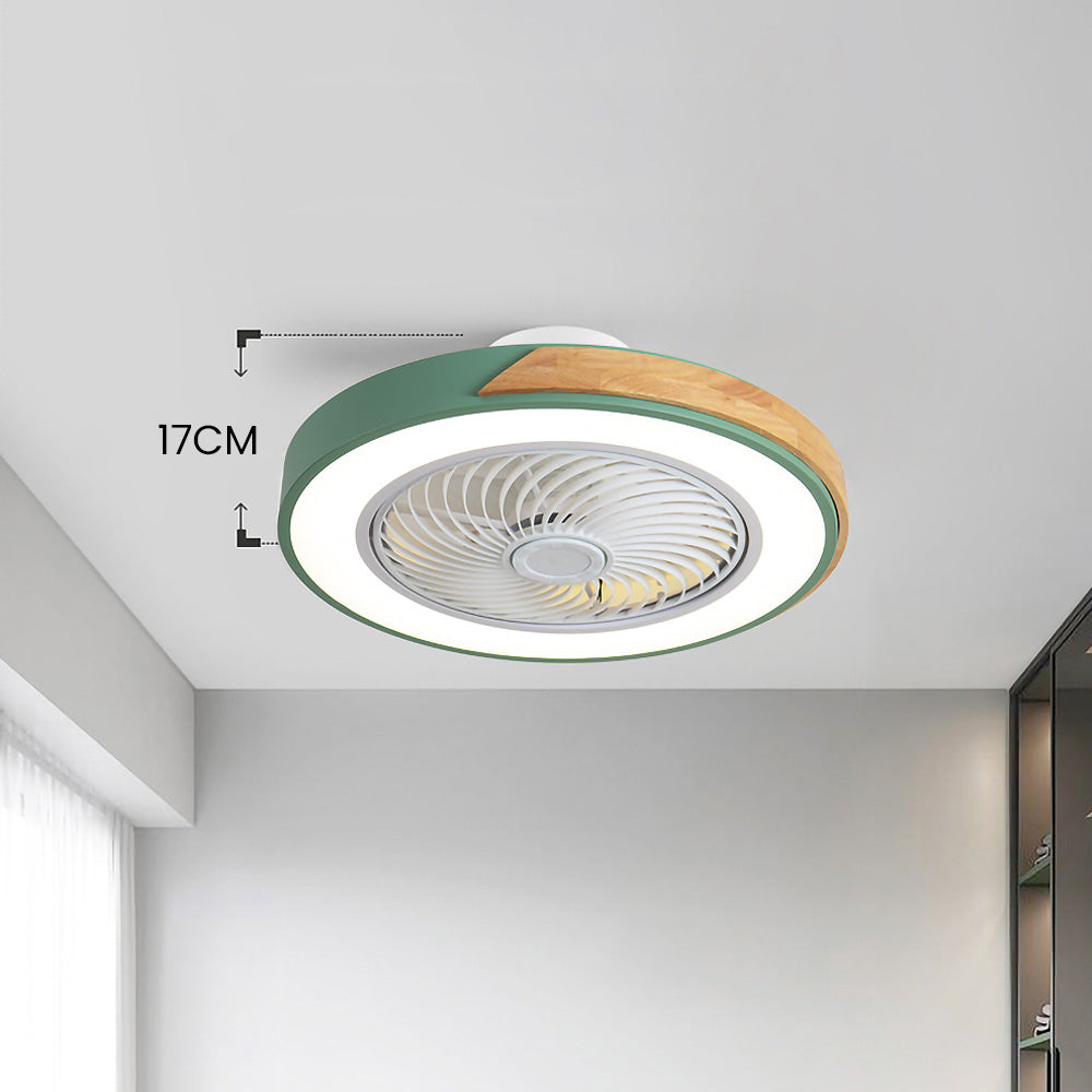Ventilateur de plafond Boreal Timber avec lumière LED économique et pales en bois | Lersk