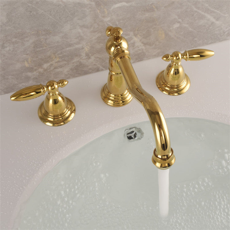 Marcelli Vintage Brass Double-Handle Bathroom Faucet for 3-Hole Sink | Lersk