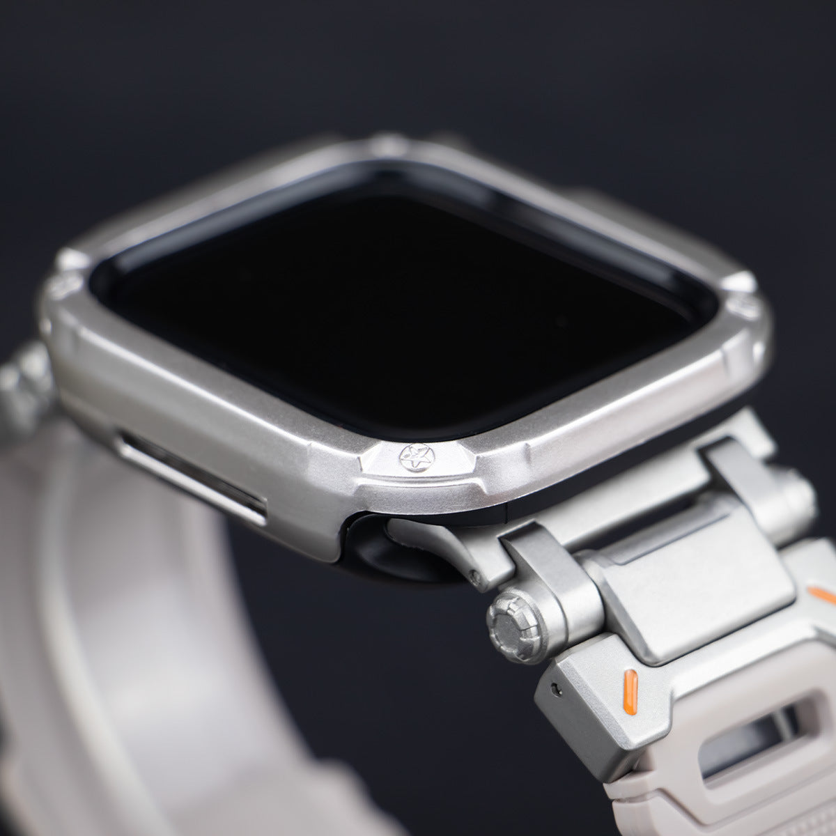 Pulseira tática em borracha fluoro RavenTac + capa 2 em 1 TPU/PC para Apple Watch | Lersk