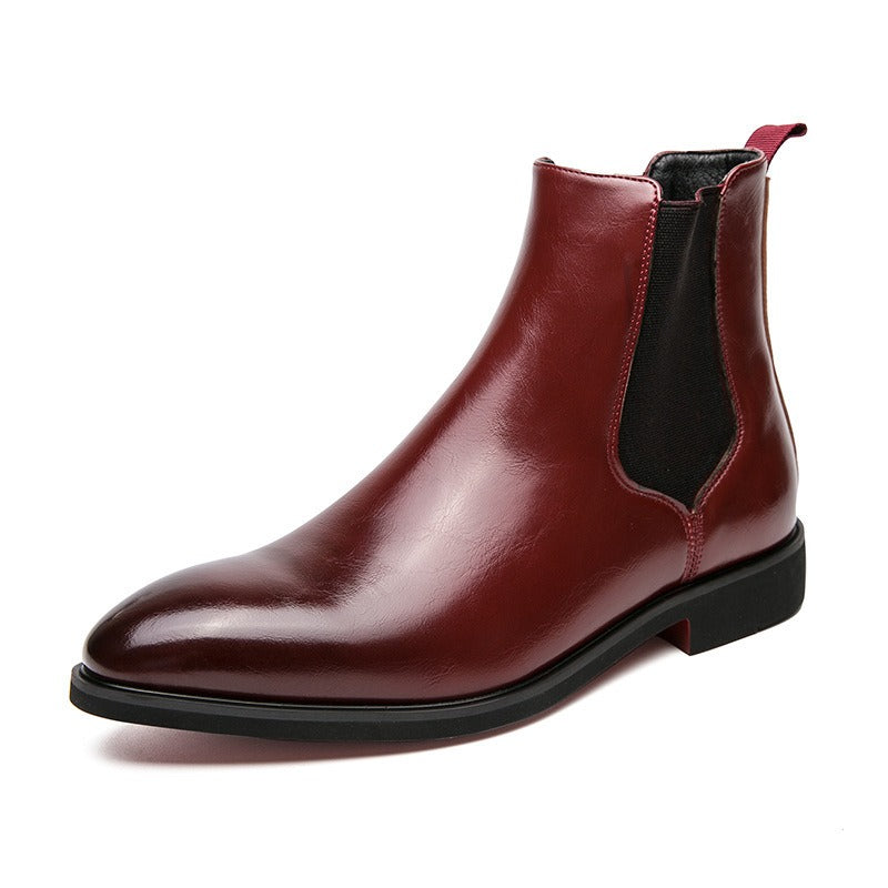 Vairox Crimson Chelsea Boots Genuine Leather Red Sole | Lersk