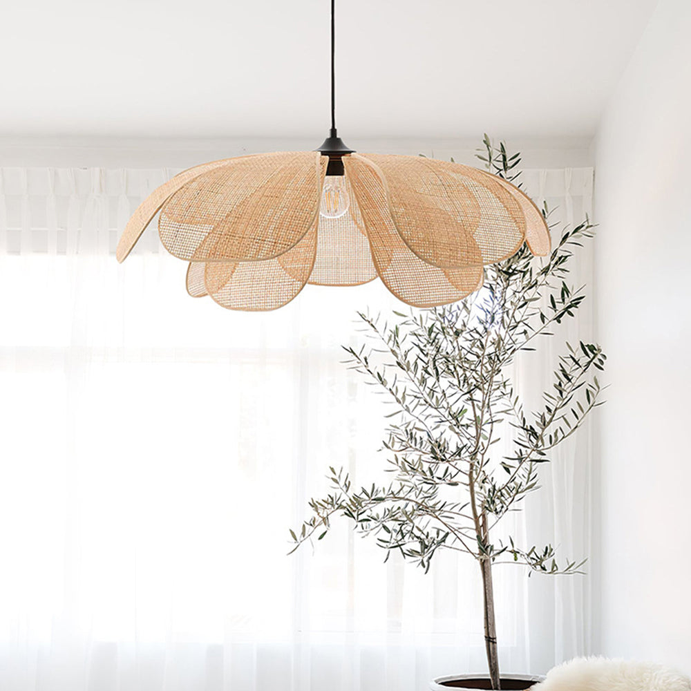 LumaNook Reed Wicker Pendant Light for Cozy Bedroom | Lersk