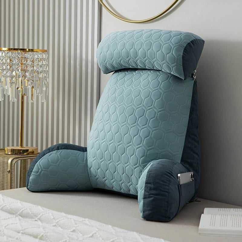 Backrest Pillow With Arms And Headrest For Readers Ergonomic Comfort | Lersk