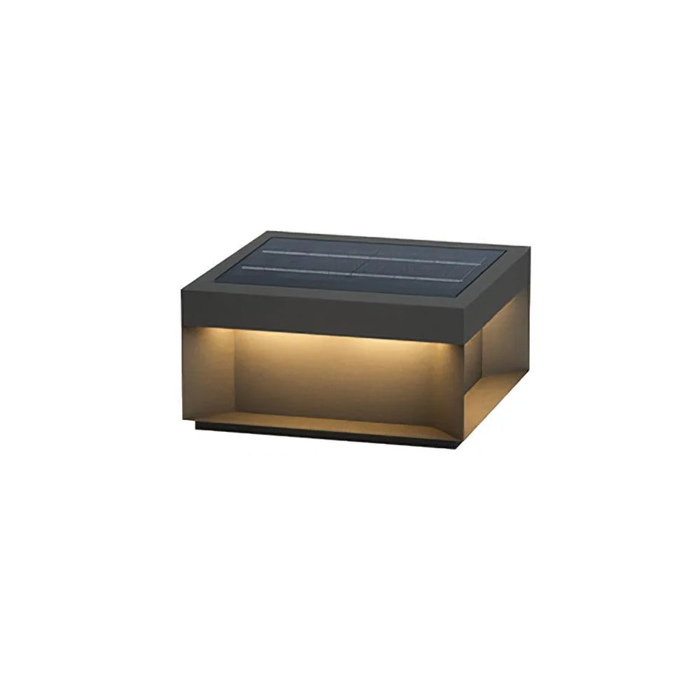 Aureon Solar Post Lights Modern Square Outdoor Patio | Lersk