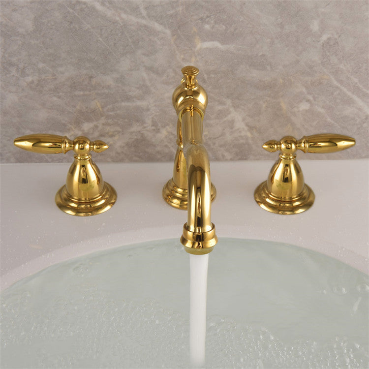 Marcelli Vintage Brass Double-Handle Bathroom Faucet for 3-Hole Sink | Lersk