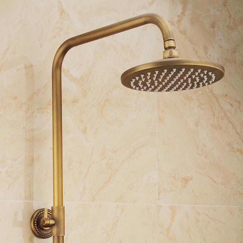 Vintage Copper Shower Kit with Brass Tap and Functional Showerheads | Lersk
