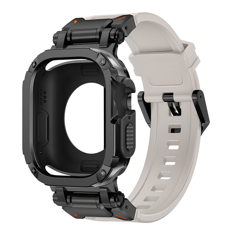 Pulseira tática em borracha fluoro RavenTac + capa 2 em 1 TPU/PC para Apple Watch | Lersk