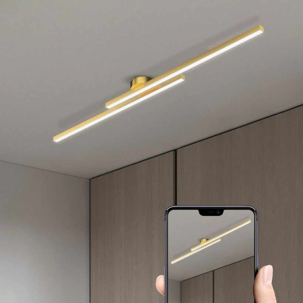 LumenVale Minimalistyczna aluminiowa lampa sufitowa LED półplafon do salonu | Lersk