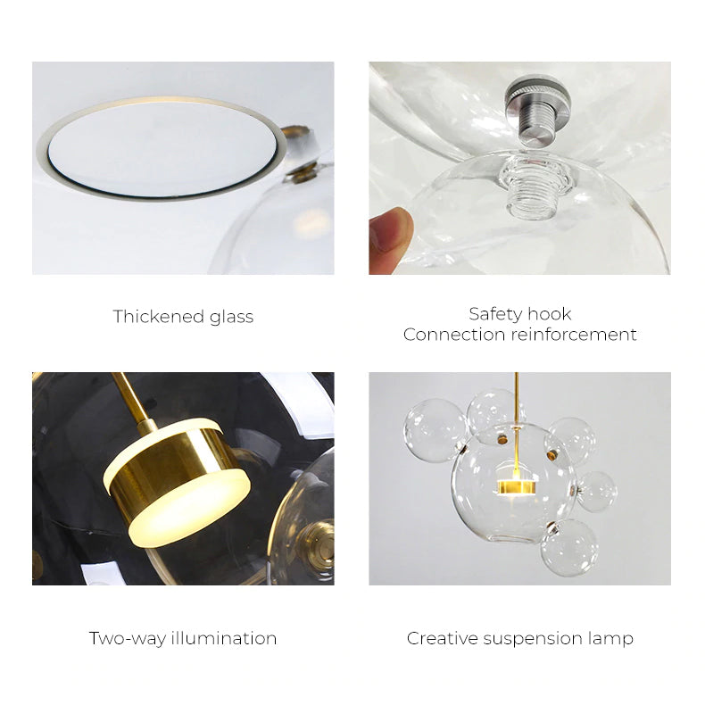 Greve Chandelier Snow White Glass Spheres Matte or Crystal Clear for Nordic Decor | Lersk