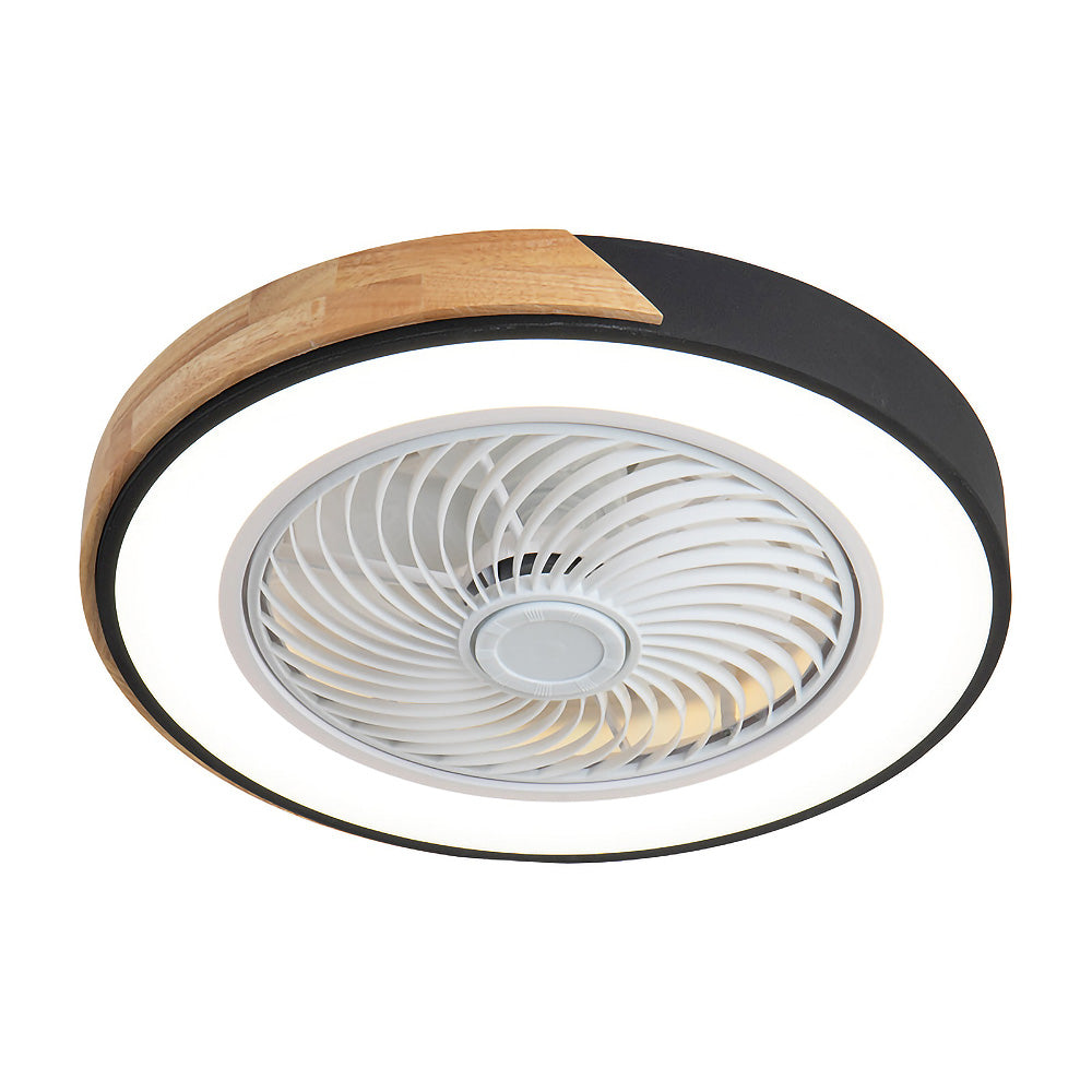 Ventilateur de plafond Boreal Timber avec lumière LED économique et pales en bois | Lersk