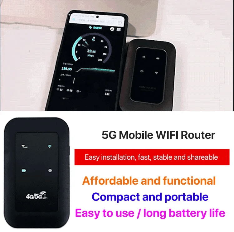 Přenosný 5G WiFi router pro vysokorychlostní mobilní bezdrátový internetový hotspot na cestách | Lersk