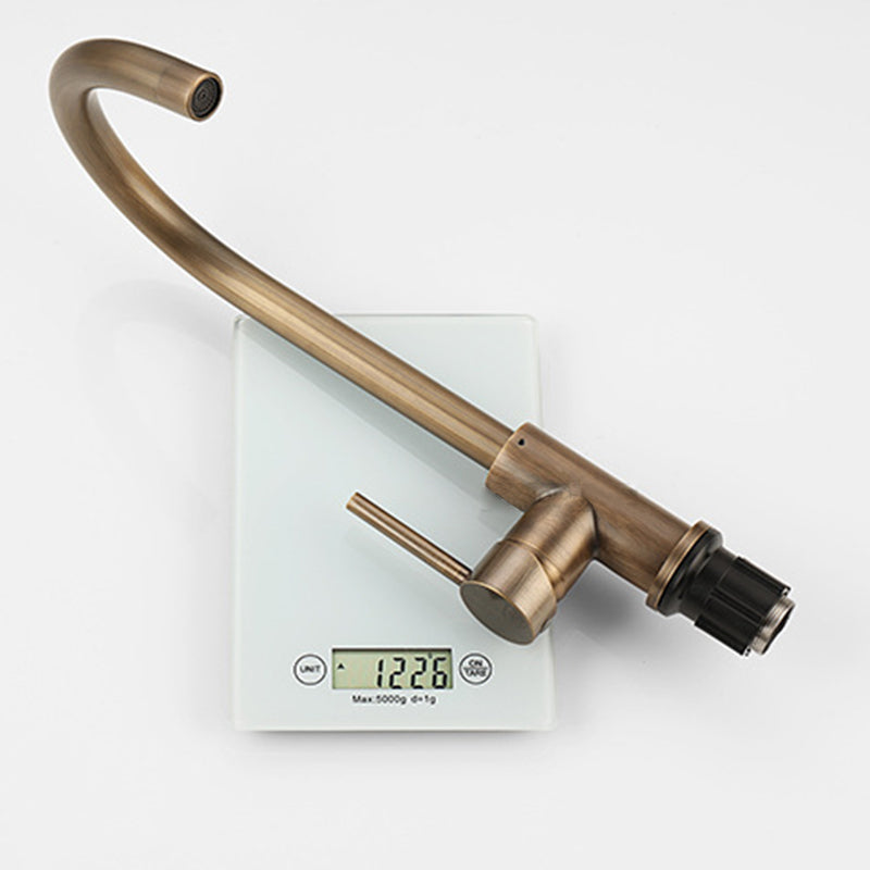 Antique Bronze Brass Kitchen Faucet With Single Handle | Lersk