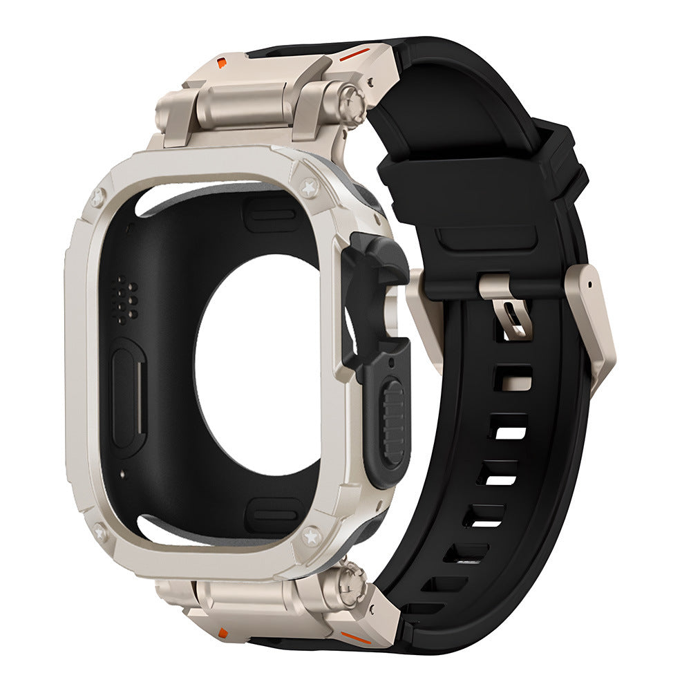 Pulseira tática em borracha fluoro RavenTac + capa 2 em 1 TPU/PC para Apple Watch | Lersk