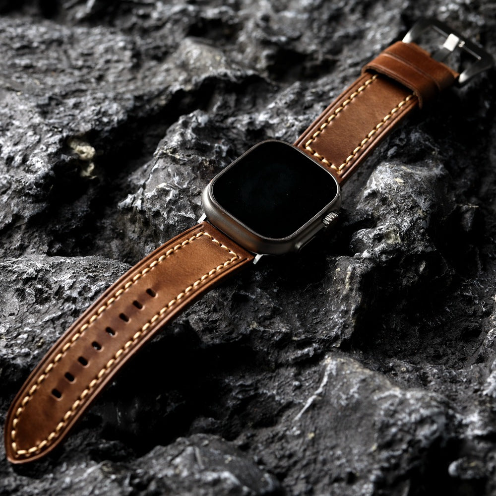 Brindle Vintage Brown Leather Watch Strap for Apple Watch | Lersk