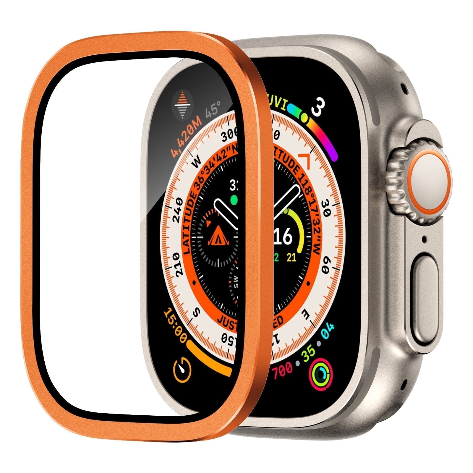 Titanový ochranný kryt obrazovky kompatibilní s Apple Watch Ultra a Ultra 2 | Lersk
