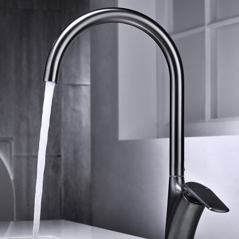 Brushed Deck-Mounted Kitchen Mixer Tap With Swivel Spout | Lersk