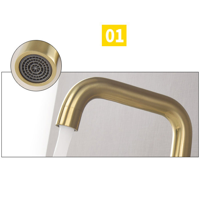 Brushed Gold Widespread Waterfall Faucet for Three-Hole Bathroom Sink | Lersk