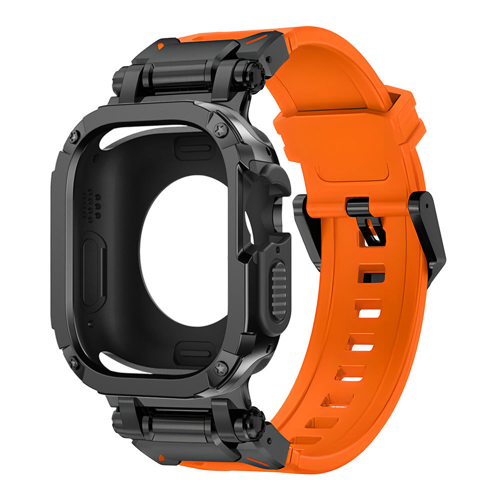 Pulseira tática em borracha fluoro RavenTac + capa 2 em 1 TPU/PC para Apple Watch | Lersk