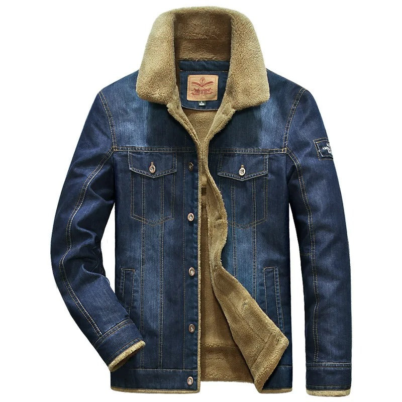 Valeon Denim Windbreaker Jacket With Cozy Fleece Lining | Lersk