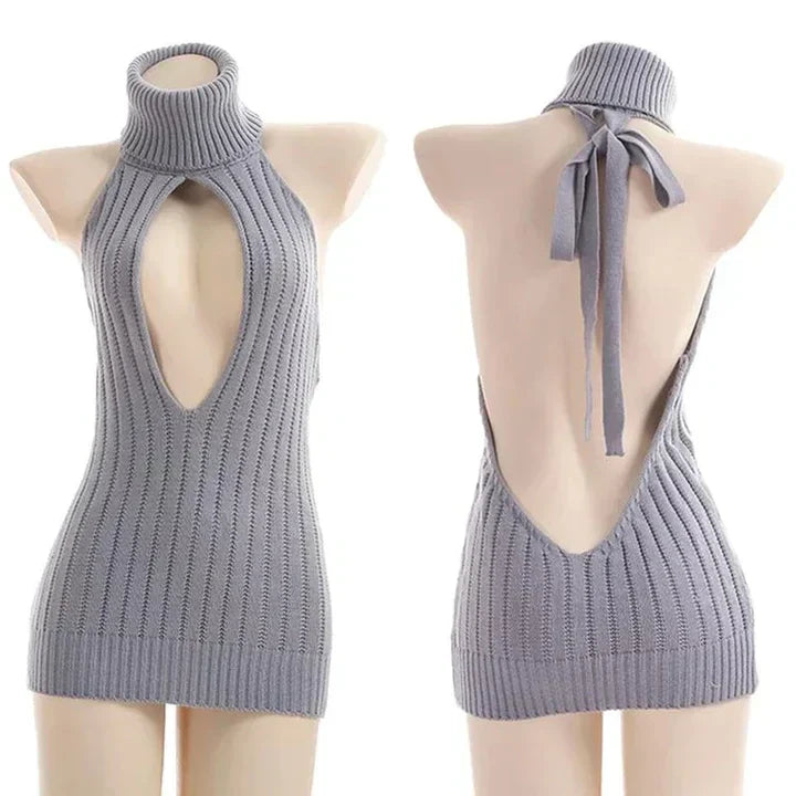 AstraLuxe Hollow-Out Backless Pullover Sweater for Women | Lersk