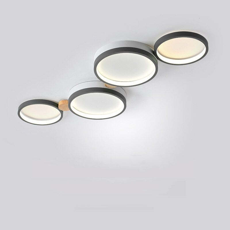 NovaLumen Ceiling Lamp in White and Gray Metal Finish | Lersk
