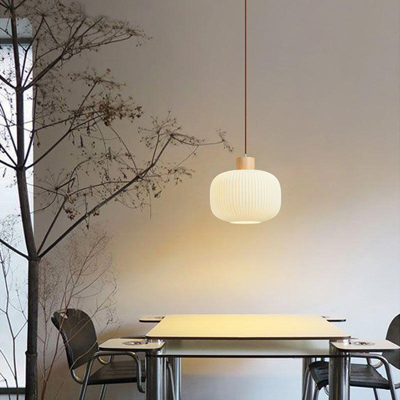 TimberGlow Wood and Glass Pendant Lamp with LED Lighting | Lersk