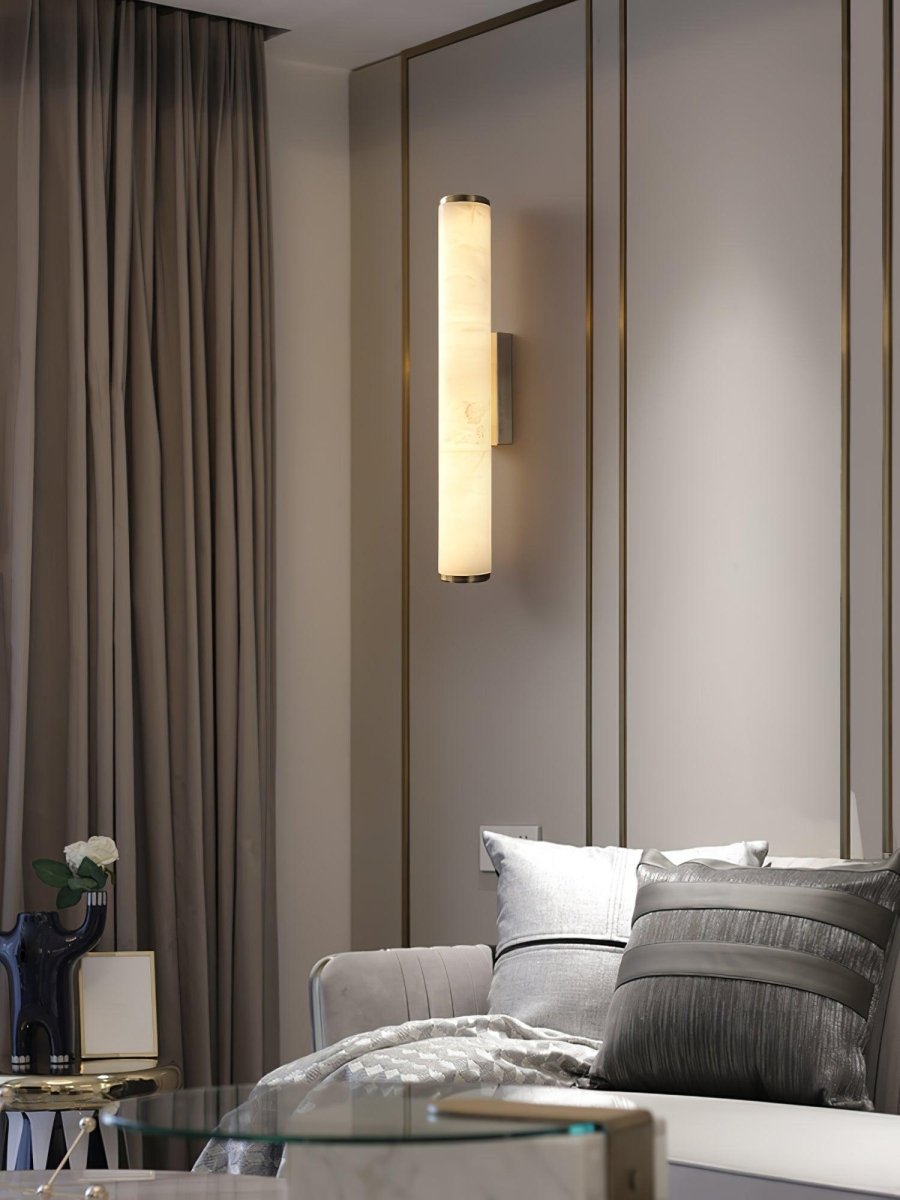 LED-Wandleuchte mit Alabaster-Röhrendesign, 1 Licht | Lersk