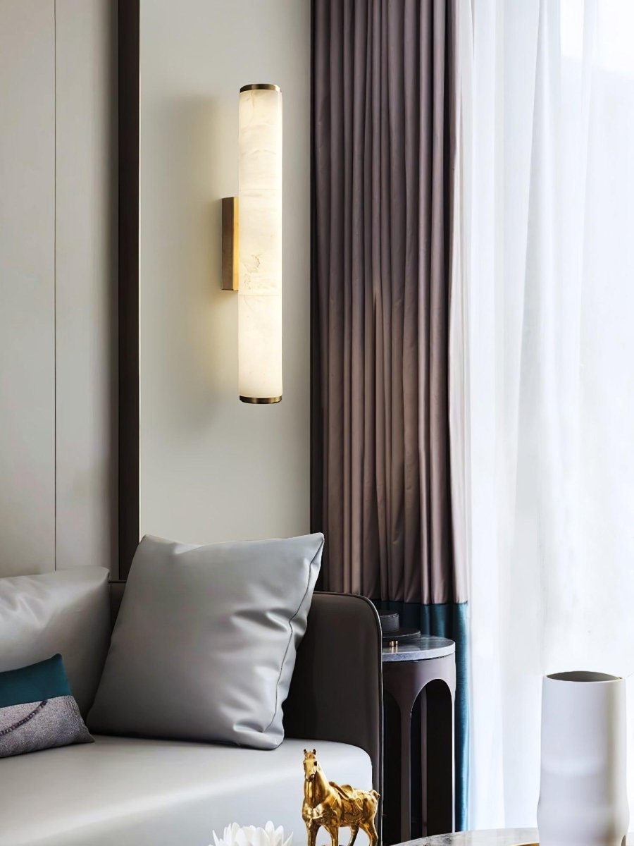 LED-Wandleuchte mit Alabaster-Röhrendesign, 1 Licht | Lersk